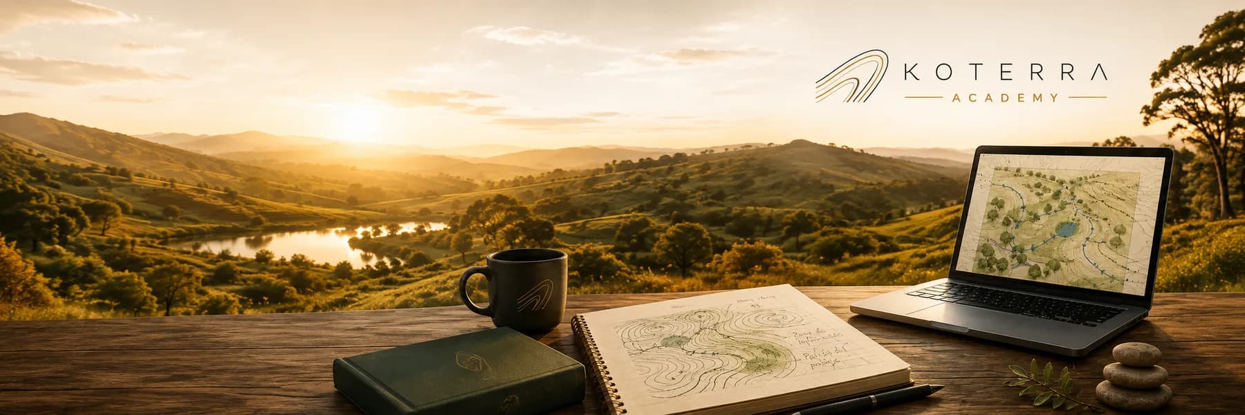 Paisaje, cuaderno de diseño y software territorial del curso de Koterra Academy